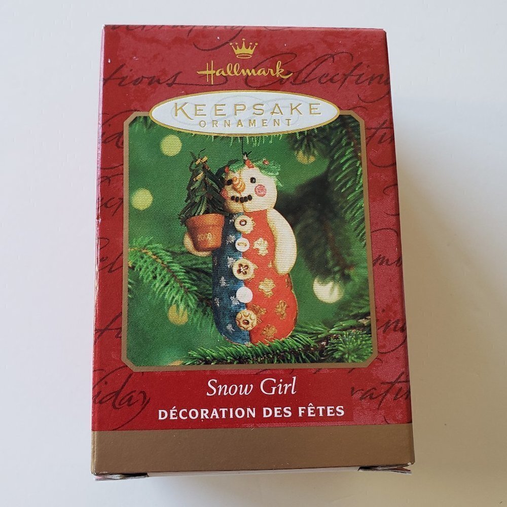 NWT - Hallmark Keepsake Ornament - 2000 Snow Girl  Snowman and Tree